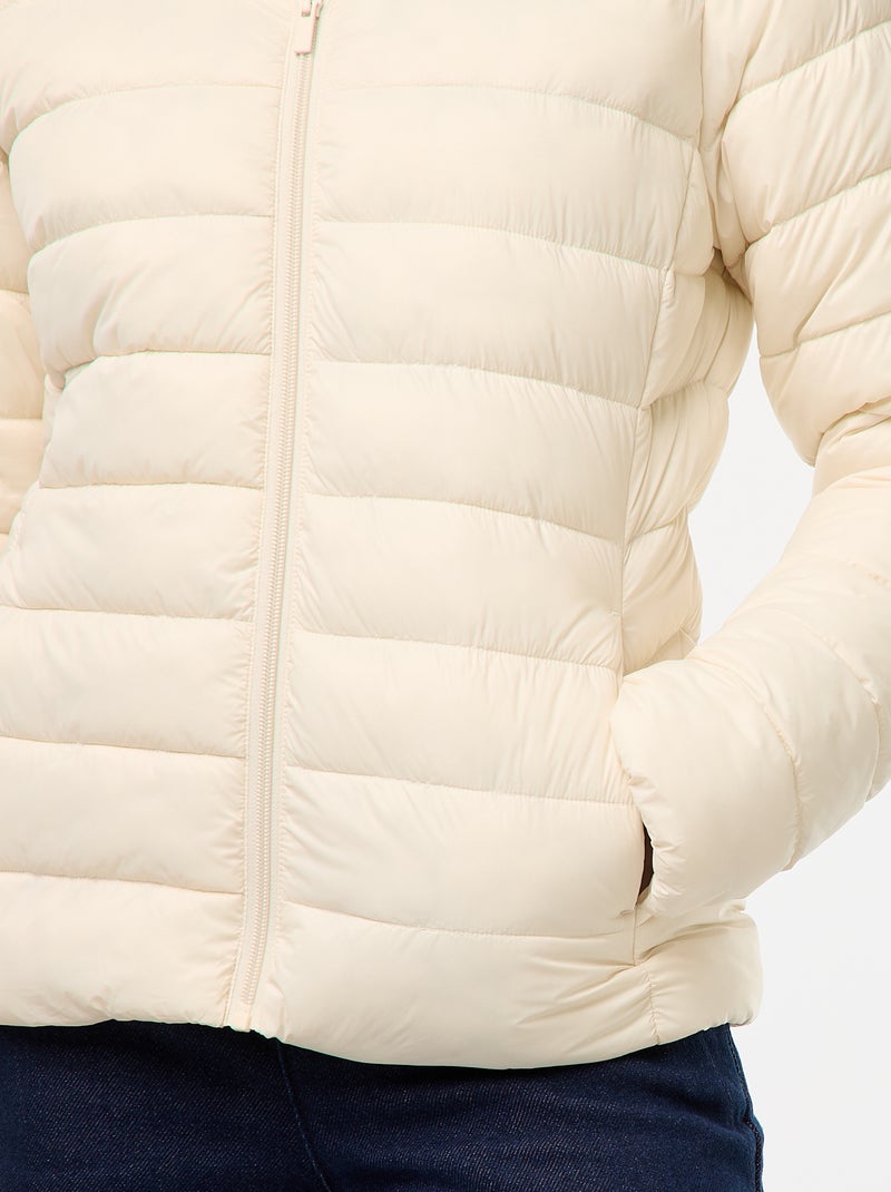 Leichte Kapuzen-Steppjacke unifarben Weiß - Kiabi