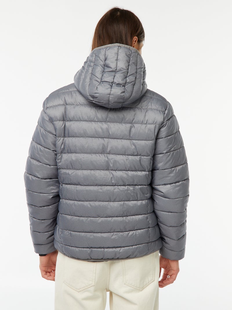 Leichte Steppjacke mit Kapuze Grau - Kiabi