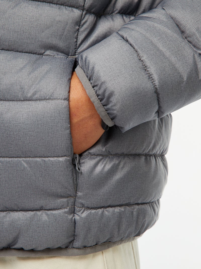 Leichte Steppjacke mit Kapuze Grau - Kiabi
