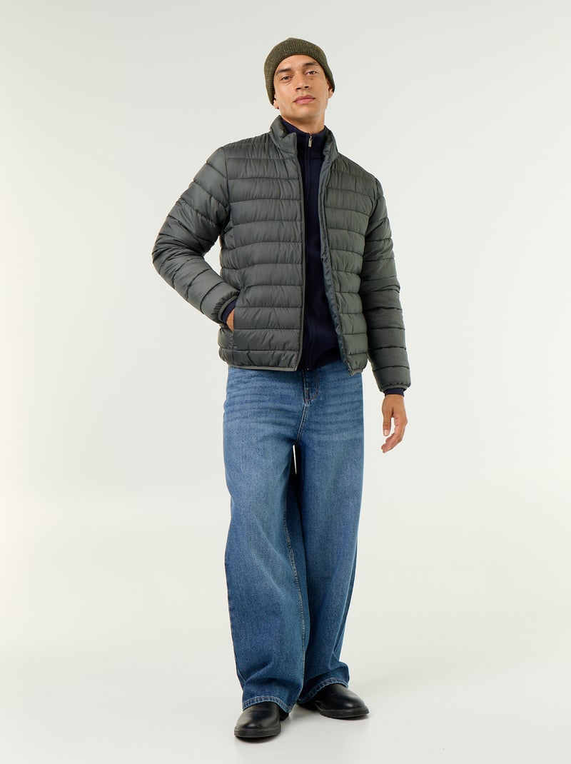 Leichte Steppjacke mit Reissverschluss Kaki - Kiabi