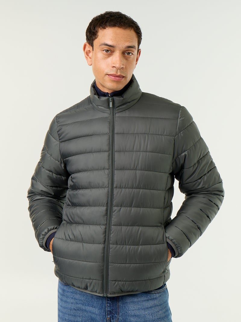 Leichte Steppjacke mit Reissverschluss Kaki - Kiabi
