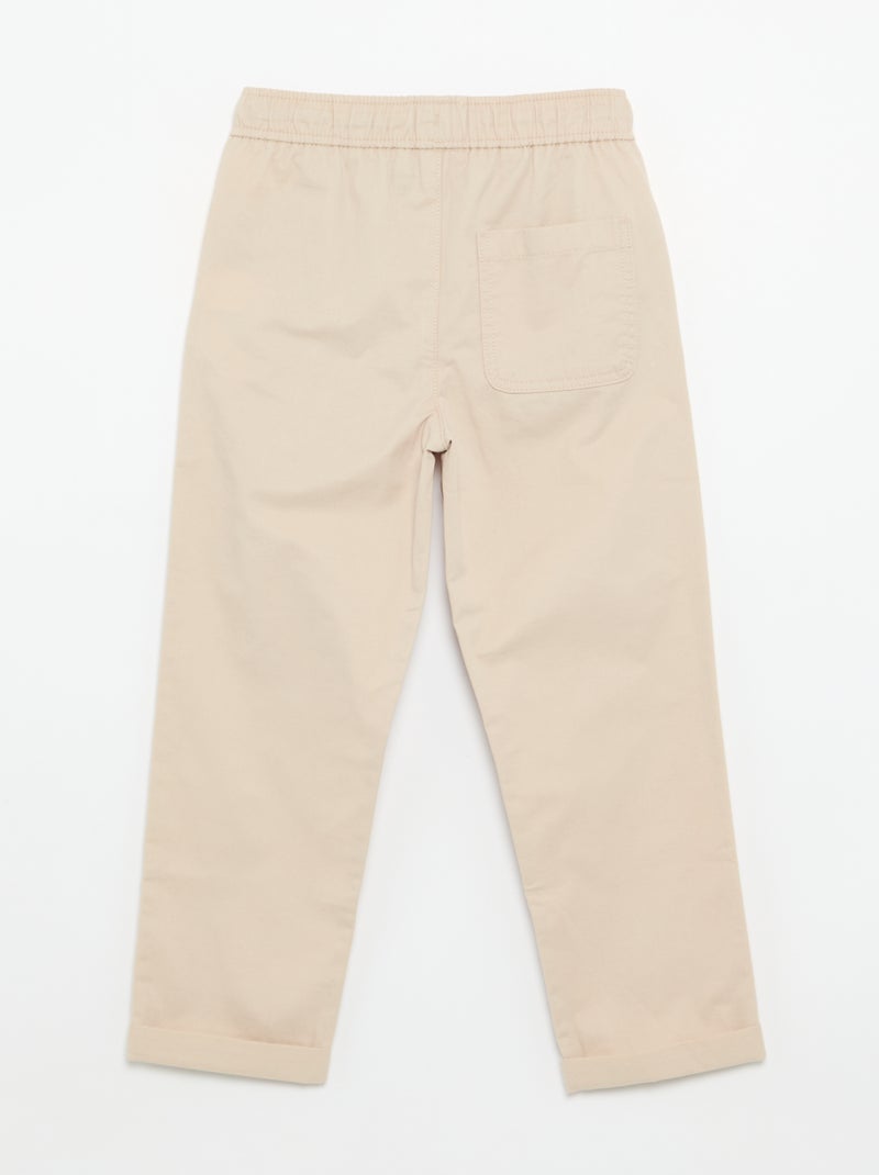 Leichte unifarbene Hose Beige - Kiabi