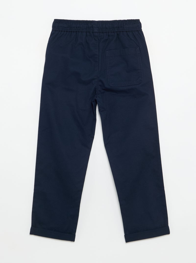 Leichte unifarbene Hose Bleu - Kiabi