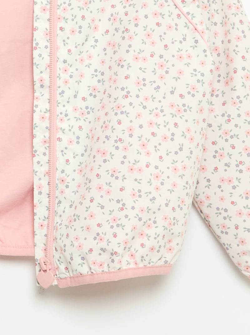 Leichte Windjacke mit Kapuze Rose - Kiabi