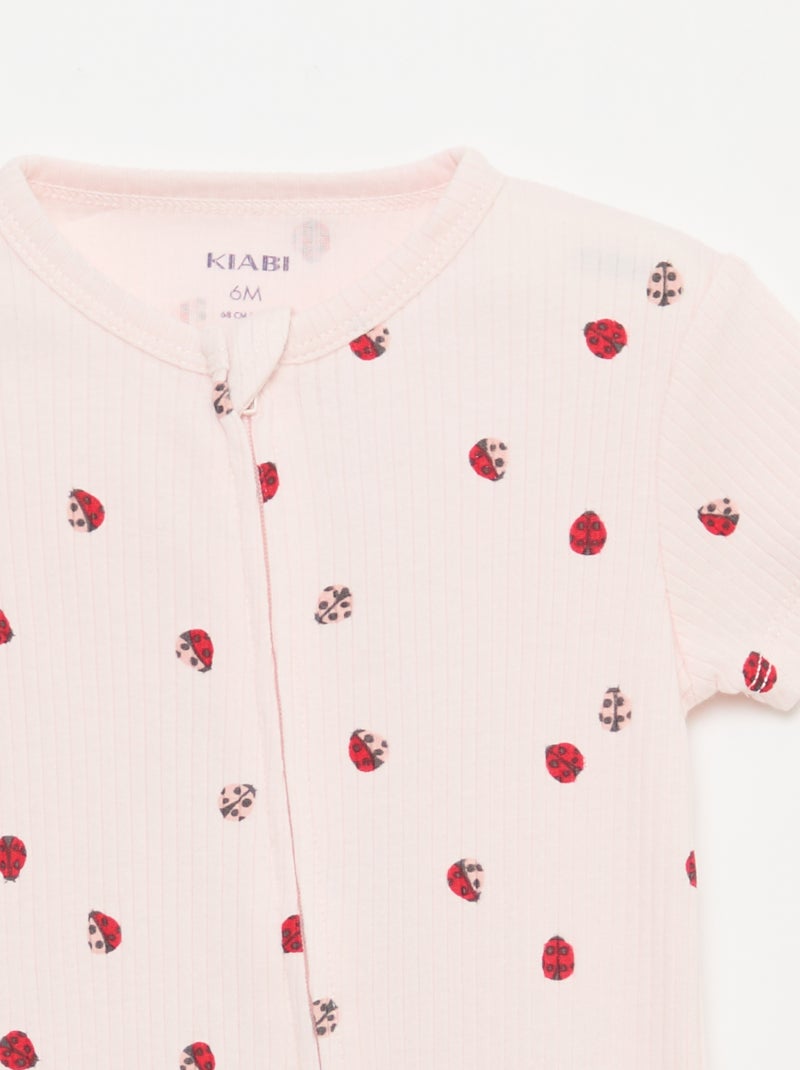 Leichter Schlafstrampler mit Reissverschluss Rosa - Kiabi