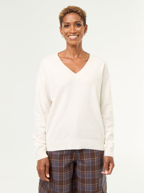 Leichter V-Ausschnitt-Pullover - Kiabi Leichter V-Ausschnitt-Pullover - Kiabi