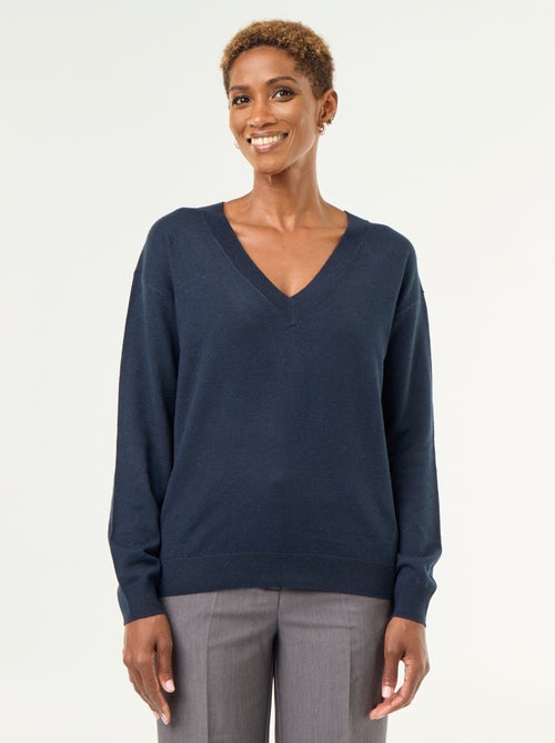 Leichter V-Ausschnitt-Pullover - Kiabi