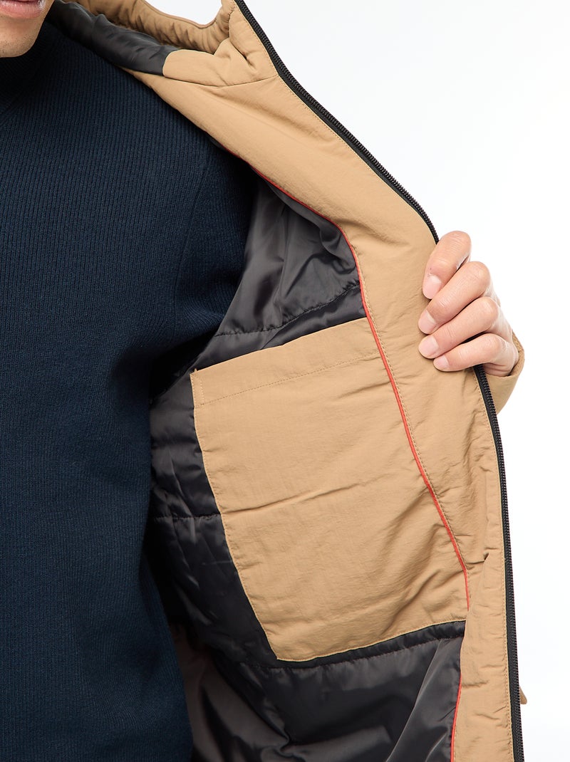 Leichter, wasserabweisender Kapuzenparka Beige - Kiabi