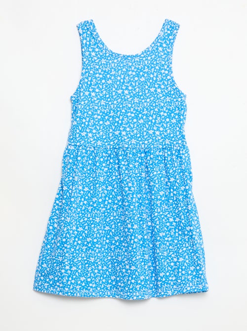 Leichtes Baumwoll-Strickkleid mit Allover-Muster und schmalen Trägern - Kiabi