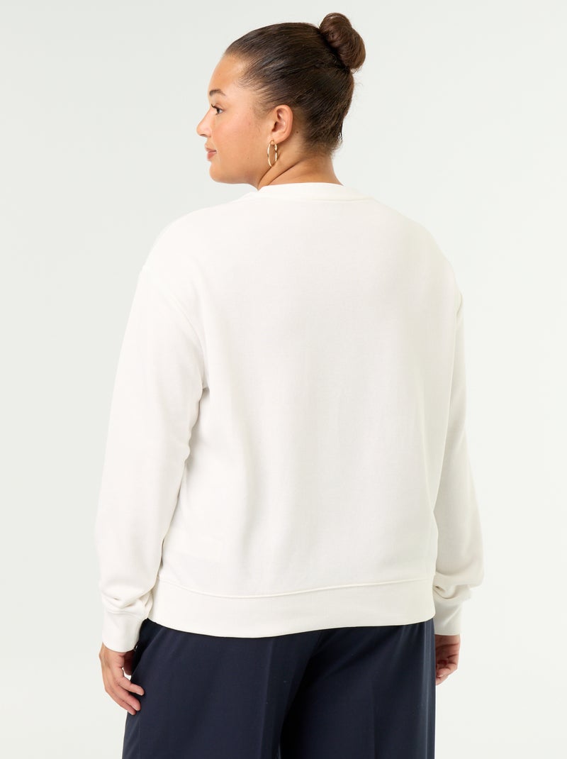 Leichtes French Terry Sweatshirt mit Print Weiß - Kiabi