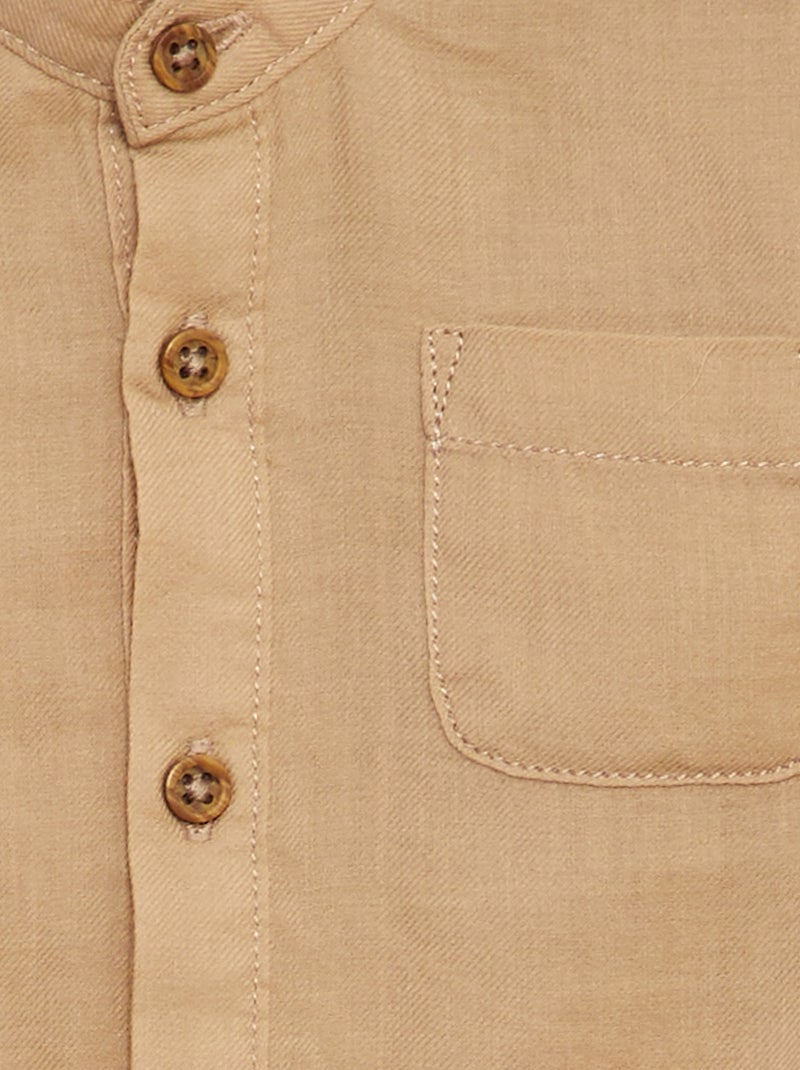 Leichtes Hemd mit Mao-Kragen Beige - Kiabi