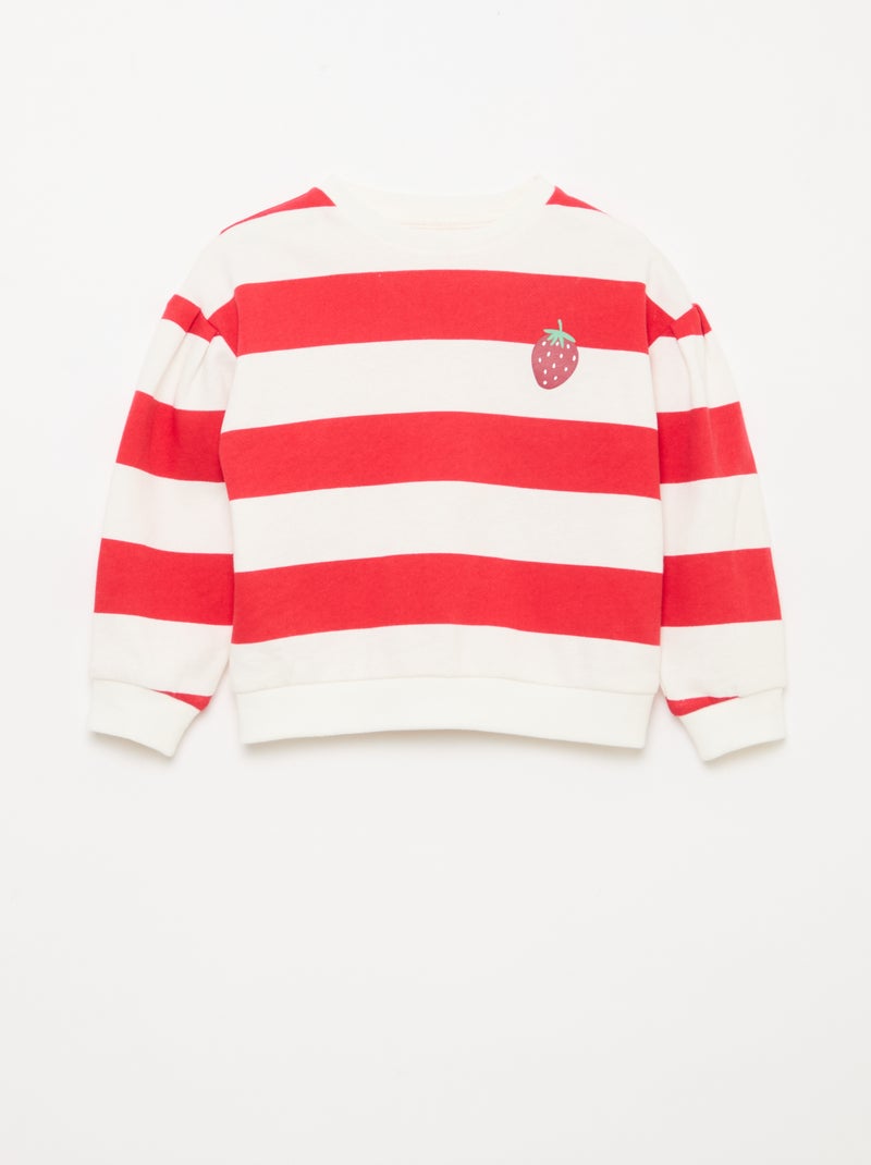 Leichtes Rundhals-Sweatshirt mit Muster Rot - Kiabi
