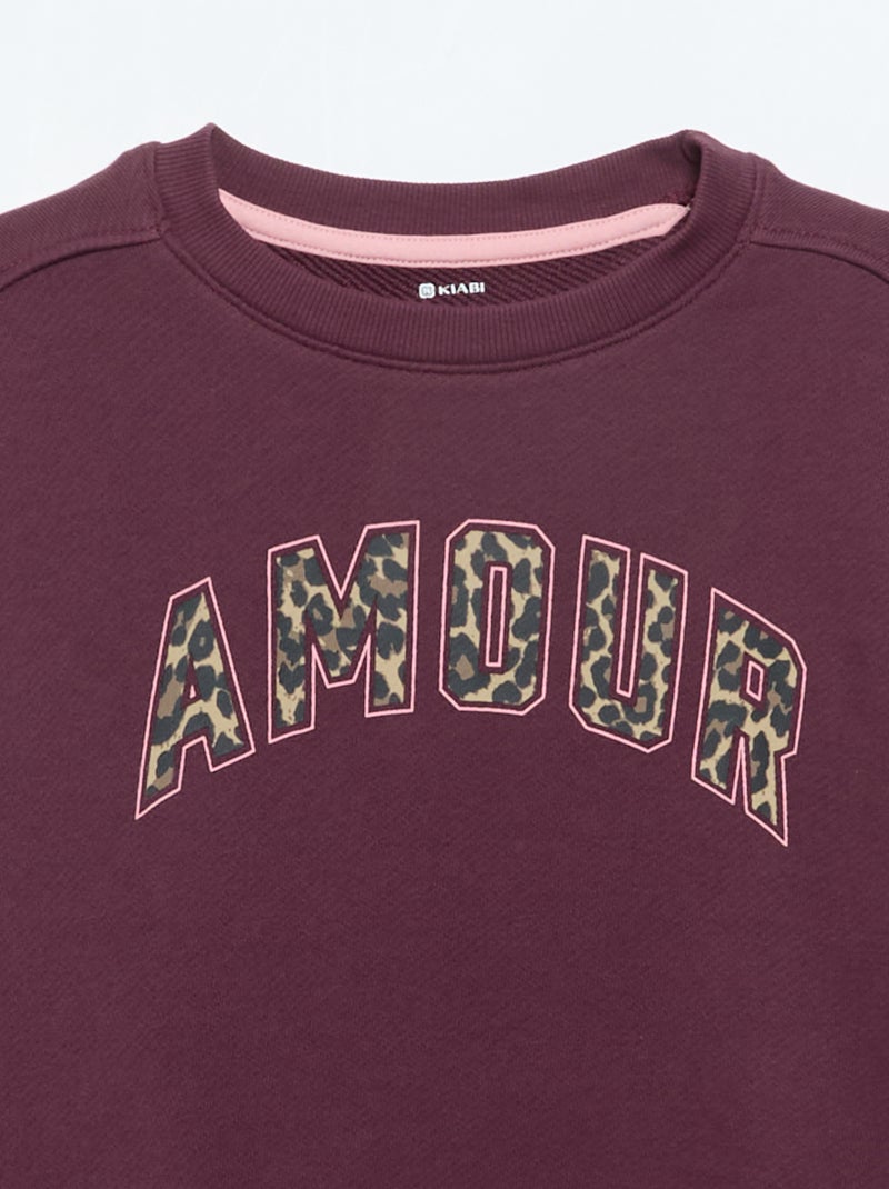 Leichtes Sweatshirt aus French Terry, beidseitig bedruckt Rosa - Kiabi