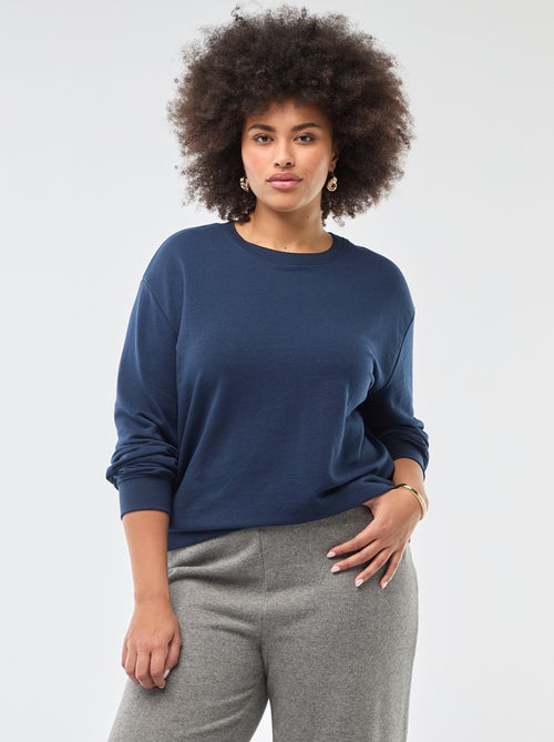 Leichtes Uni-Sweatshirt mit Rundhalsausschnitt - Kiabi