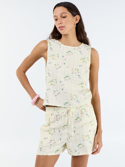 Leinen-Mix-Short - Kiabi Leinen-Mix-Short - Kiabi