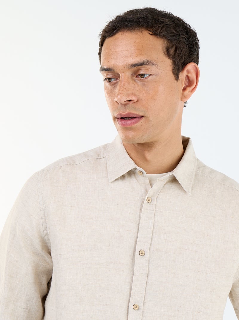 Leinenhemd Beige - Kiabi