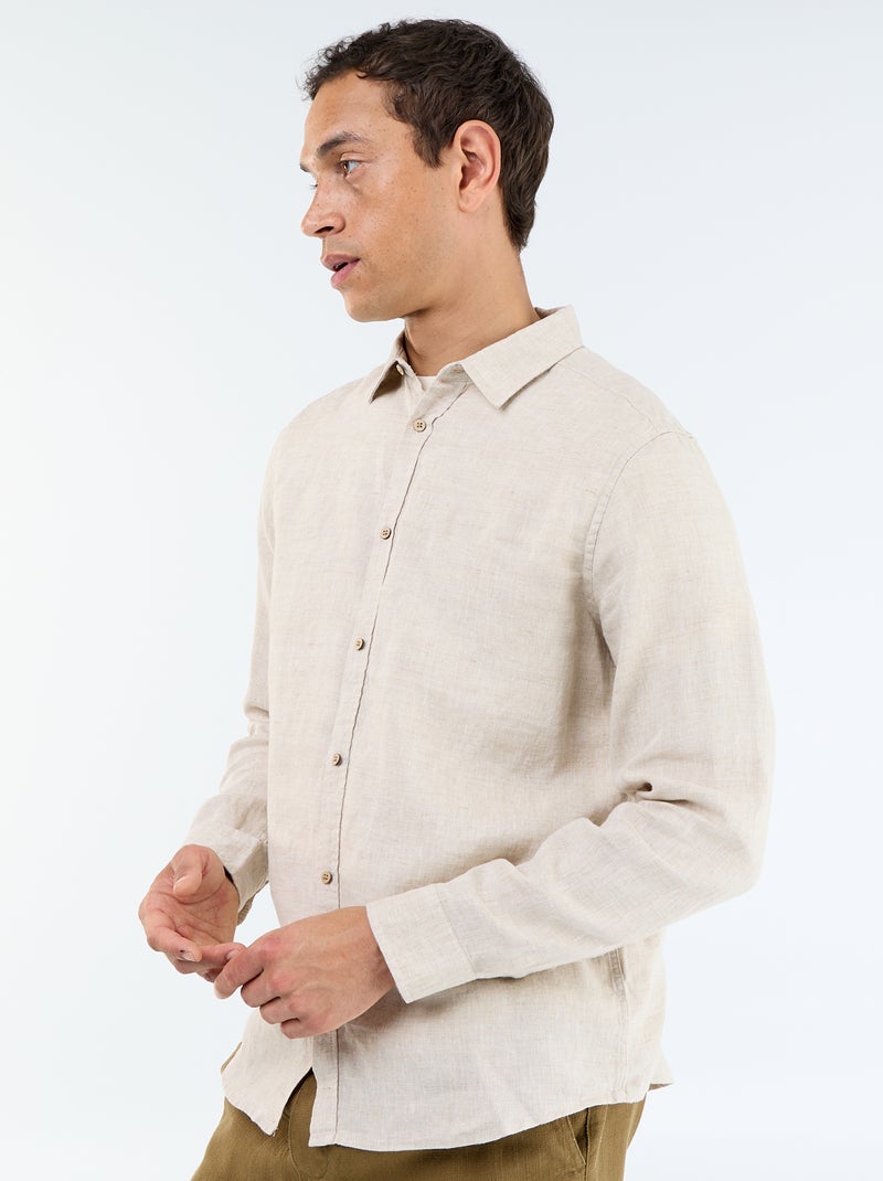 Leinenhemd Beige - Kiabi