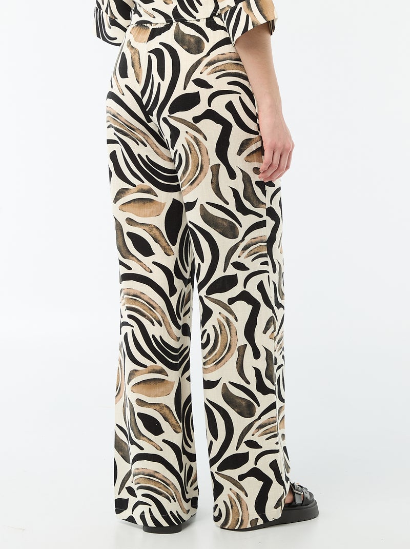 Leinenhose mit 2 Taschen Schwarz - Kiabi