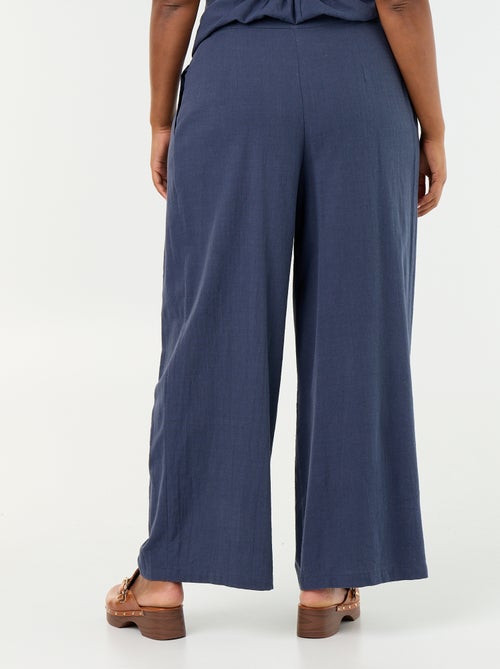 Leinenmischgewebe-Hose im Wide-Leg-Schnitt - Kiabi Leinenmischgewebe-Hose im Wide-Leg-Schnitt - Kiabi