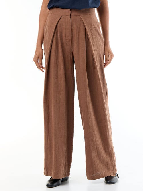 Leinenmischgewebe-Hose im Wide-Leg-Schnitt - Kiabi Leinenmischgewebe-Hose im Wide-Leg-Schnitt - Kiabi