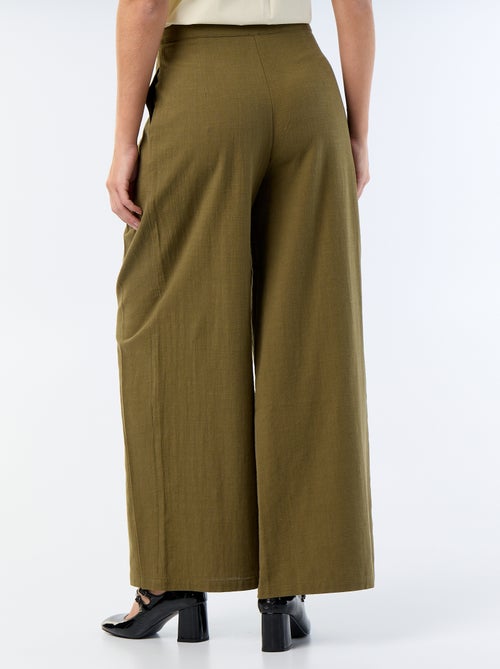 Leinenmischgewebe-Hose im Wide-Leg-Schnitt - Kiabi Leinenmischgewebe-Hose im Wide-Leg-Schnitt - Kiabi