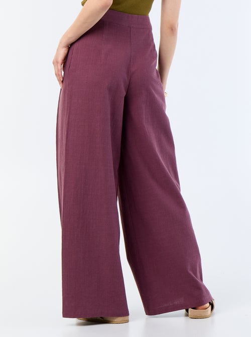 Leinenmischgewebe-Hose im Wide-Leg-Schnitt - Kiabi Leinenmischgewebe-Hose im Wide-Leg-Schnitt - Kiabi