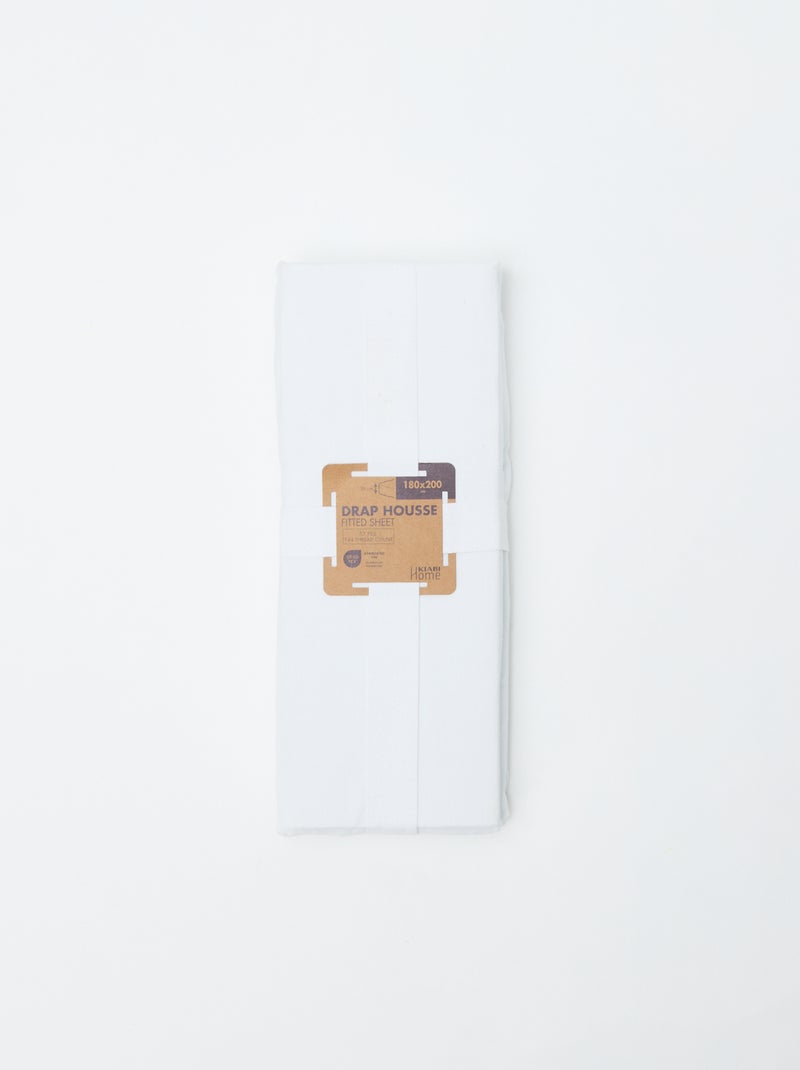 Lenzuolo con angoli matrimoniale 180 x 200 cm in cotone - Kiabi Home Bianco - Kiabi