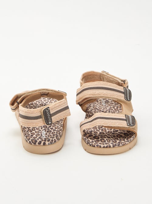 Leopard-Klettverschluss-Sandalen - Kiabi