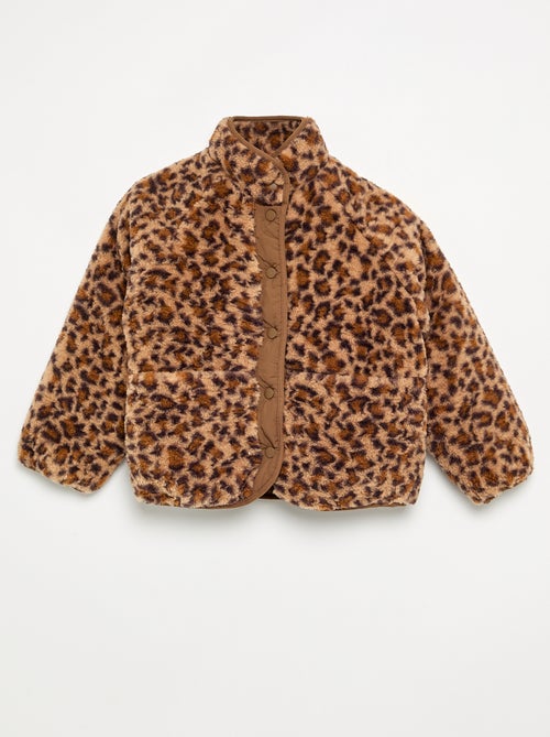 Leopard print faux fur jacket - Kiabi