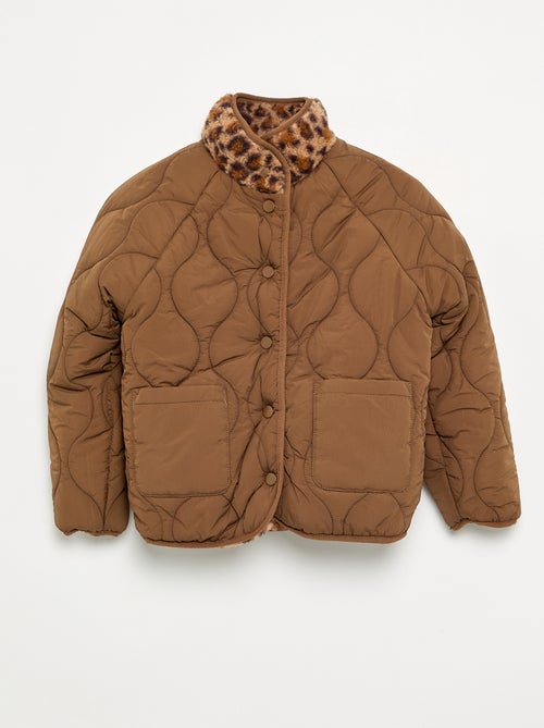 Leopard print faux fur jacket - Kiabi