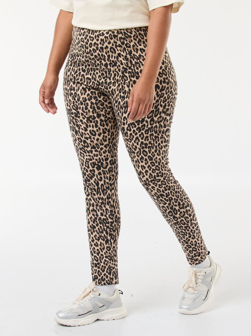 Leopard Print Long Leggings Beige - Kiabi