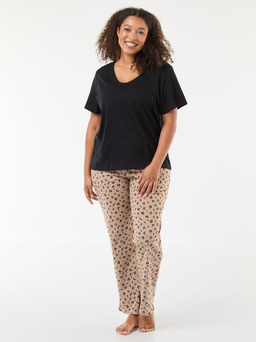 Leopard Print Long Pajama Set - 2 Piece - Kiabi