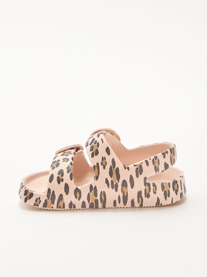 Leopard Print Plastic Sandals Brown - Kiabi