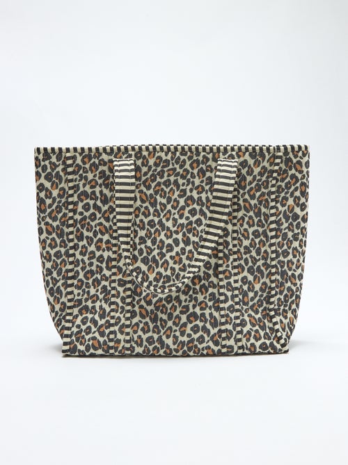 Leopard Print Quilted Tote Bag - Kiabi