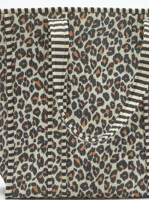 Leopard Print Quilted Tote Bag - Kiabi