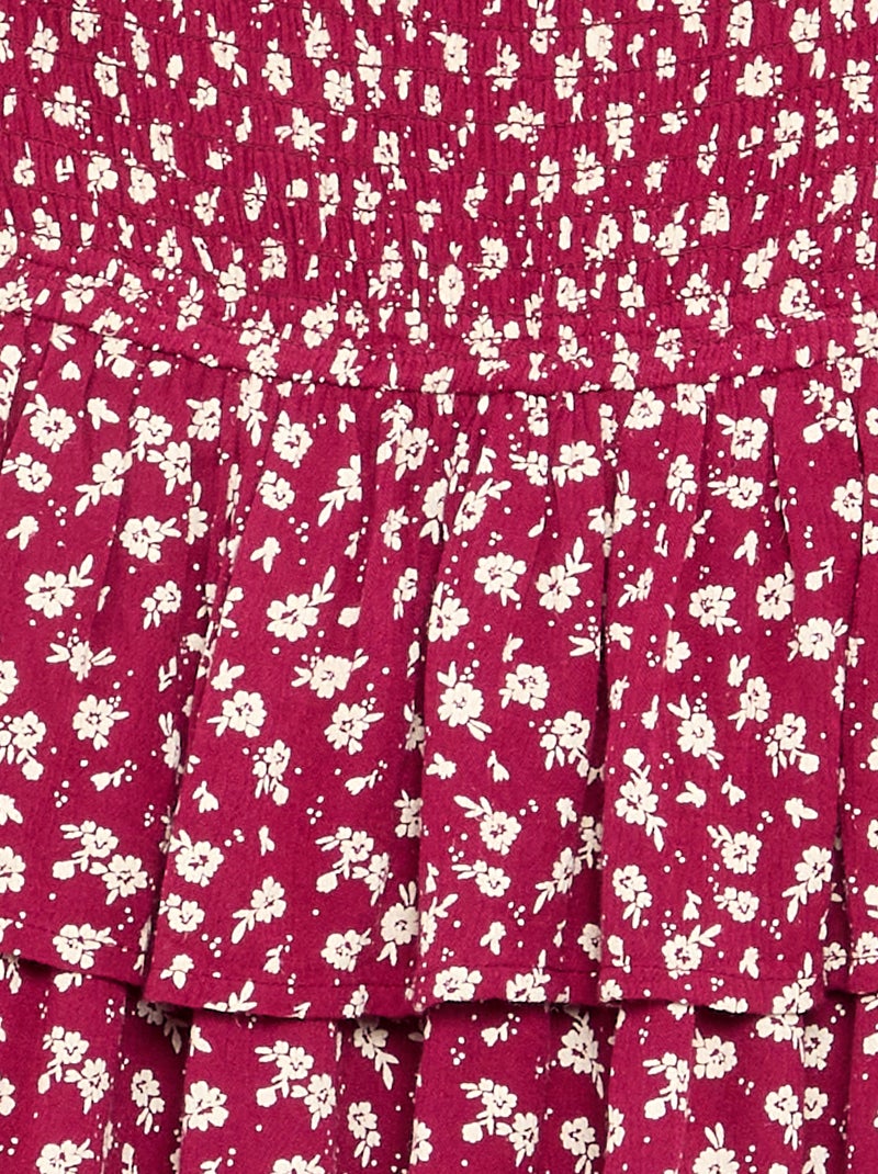 Leopard print ruffled skirt Red - Kiabi