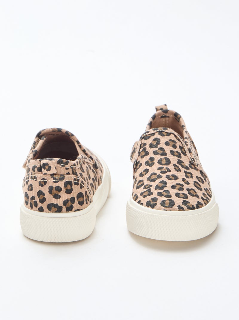 Leopard Print Slip-On Sneakers Brown - Kiabi