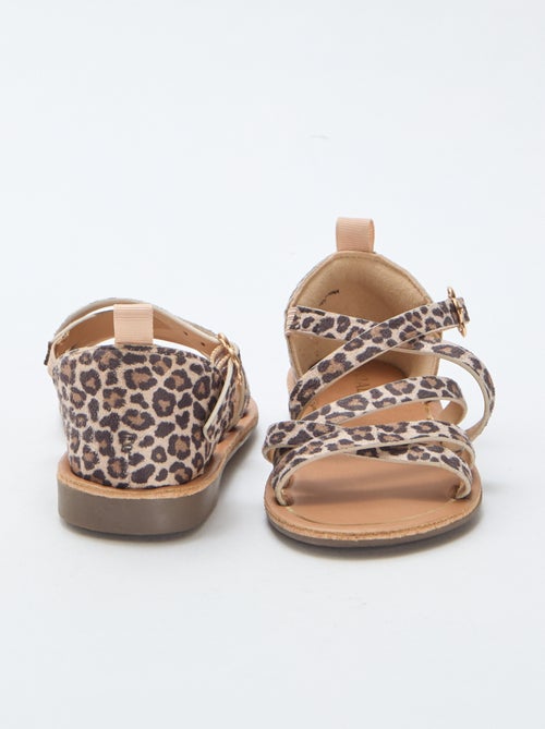 Leopard Print Strappy Sandals - Kiabi