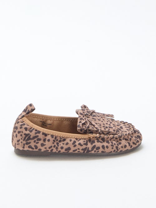 Leopard Print Suedette Moccasins - Kiabi