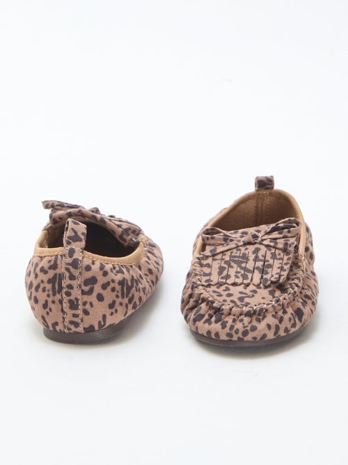 Leopard Print Suedette Moccasins - Kiabi