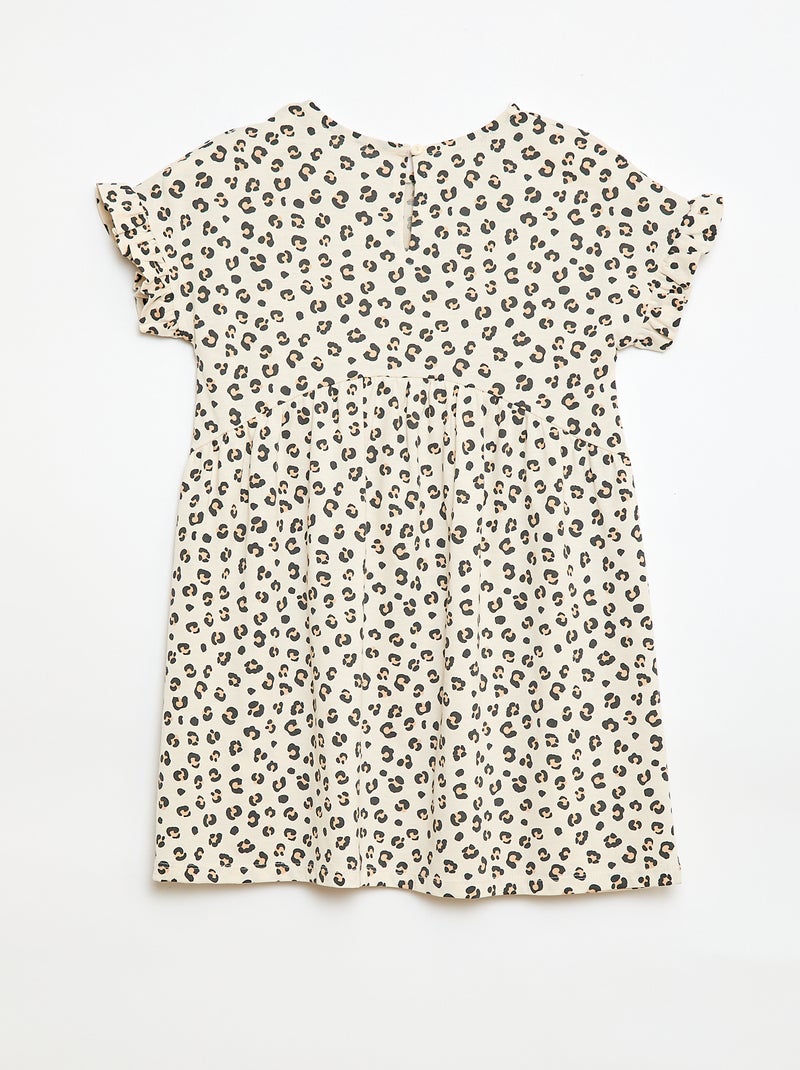 Leopard print T-shirt dress Beige - Kiabi