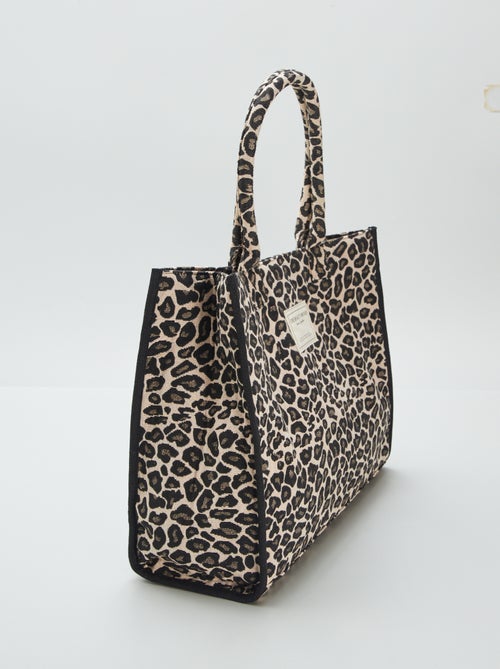 Leopard print tote bag - Kiabi