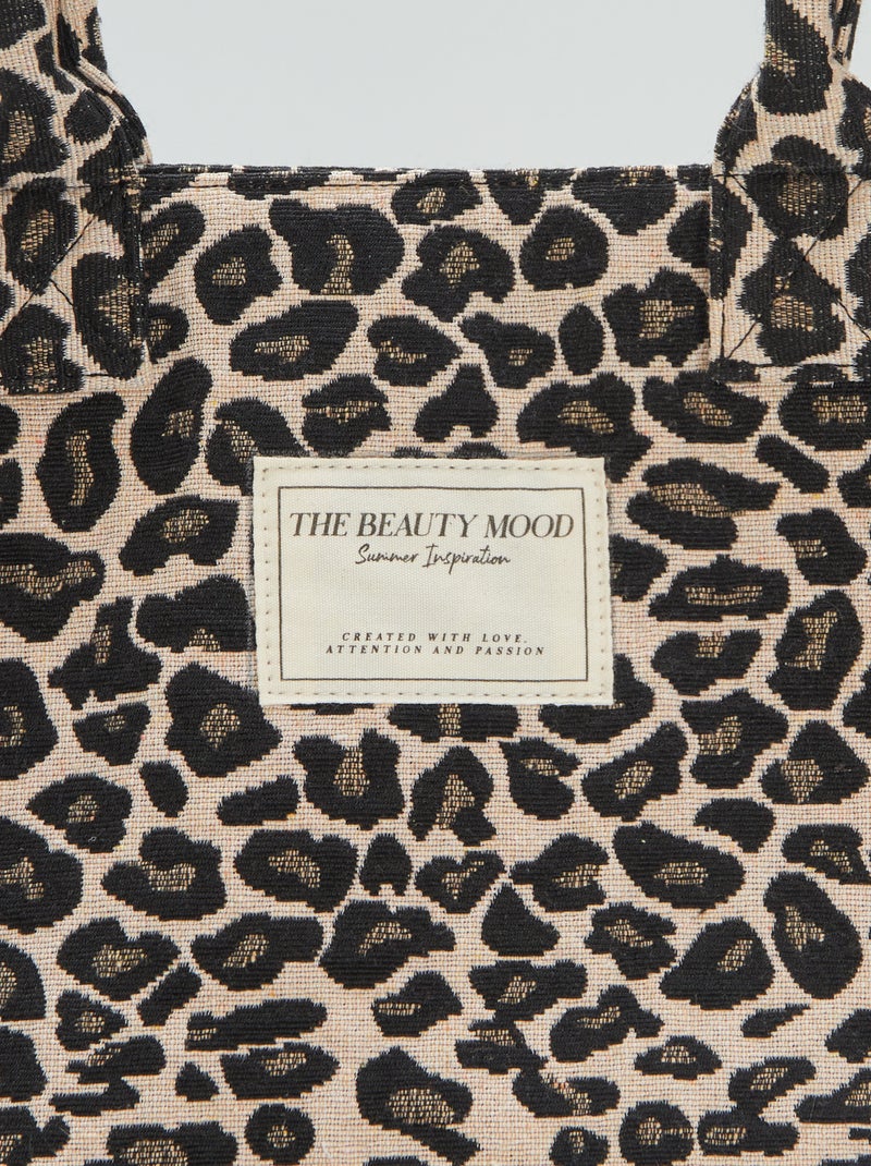 Leopard print tote bag BROWN - Kiabi
