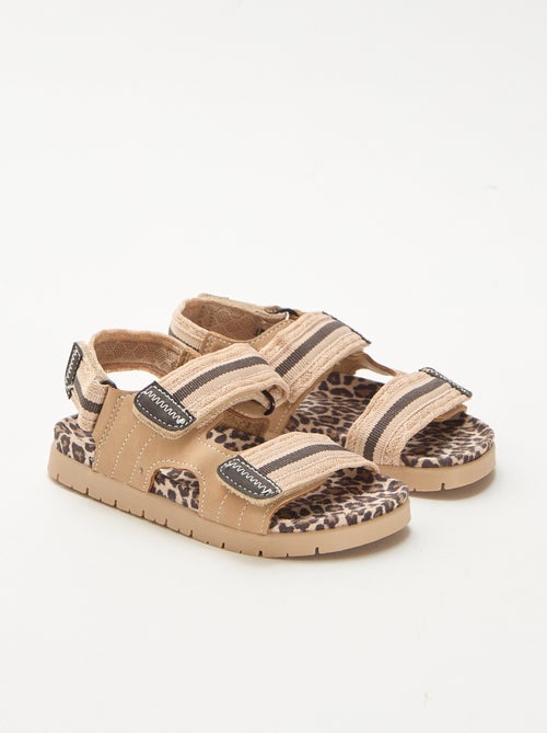 Leopard Print Velcro Sandals - Kiabi