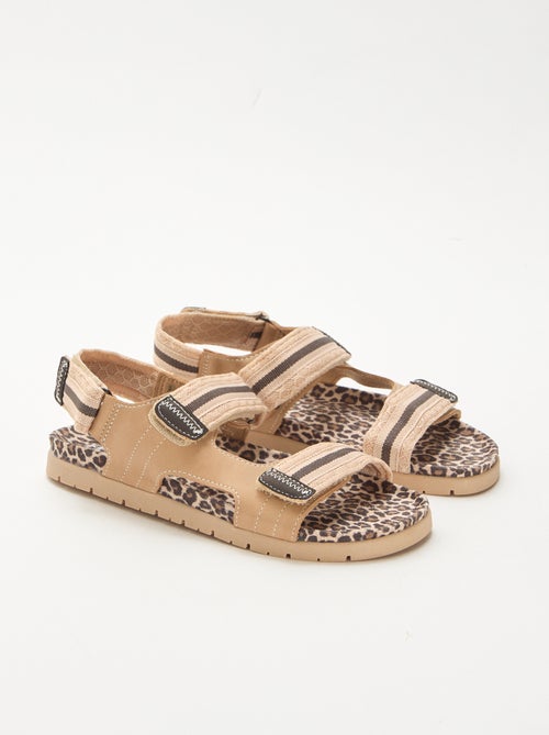 Leopard Print Velcro Sandals - Kiabi