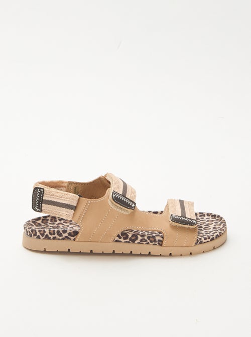 Leopard Print Velcro Sandals - Kiabi