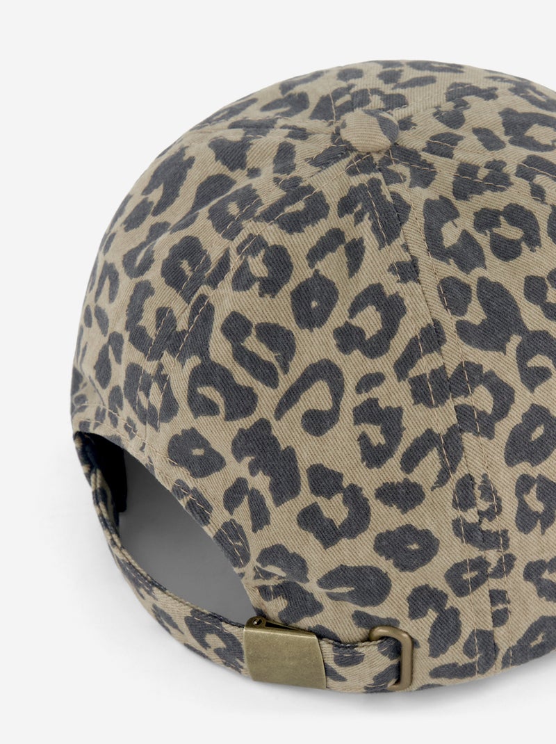 Leoparden-Cap aus Stoff Braun - Kiabi