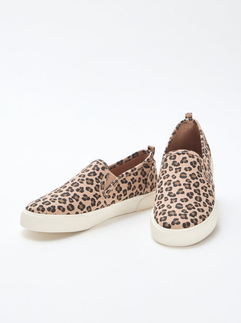 Leopardenmuster Slip-on Sneaker Braun - Kiabi