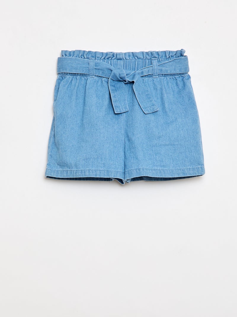 Light Denim Shorts with Removable Belt Blue - Kiabi