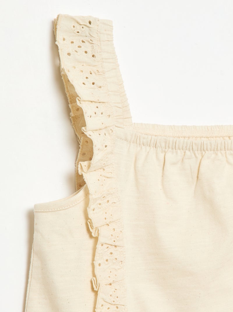 Lightweight 2-Piece Tank Top and Shorts Set White - Kiabi